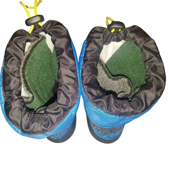 SOREL Big Kids Size 3 Flurry Snow Boot Black Super Blue Hook Loop - Picture 4 of 12